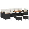 vidaXL Gar&eth;s&oacute;fa sett 10 pcs Svartur p&oacute;l&yacute;rattan