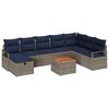 vidaXL Gar&eth;s&oacute;fa sett me&eth; p&uacute;&eth;i me&eth; geymslu 9 pcs Gr&aacute;r p&oacute;l&yacute;rattan