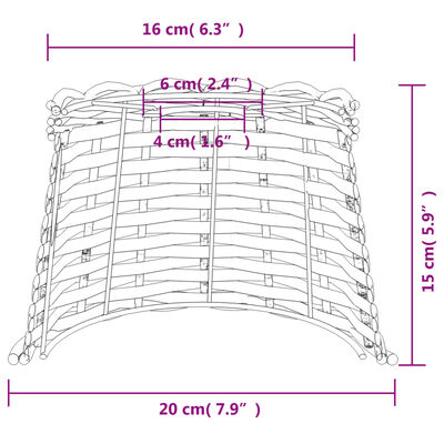 vidaXL Loftlampaskermur Hvítur Ø20x15 cm Víðitág