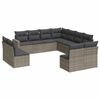 vidaXL 11 Hluta Gar&eth;s&oacute;fasett me&eth; Sessum Gr&aacute;r P&oacute;l&yacute;rattan