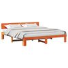 vidaXL Ramsv&iacute;k me&eth; h&ouml;fu&eth;gafl Vaxbr&uacute;nn 180 x 200 cm Solid furuhikk