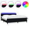 vidaXL H&oacute;lfa&eth; Springr&uacute;m me&eth; D&yacute;nu og LED Svart 200x220 cm Flauel
