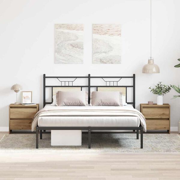 vidaXL Noat&ouml;flu sk&aacute;pur me&eth; sk&uacute;ffu 2 pcs Artisan Eik 45 x 34 x 44,5 cm