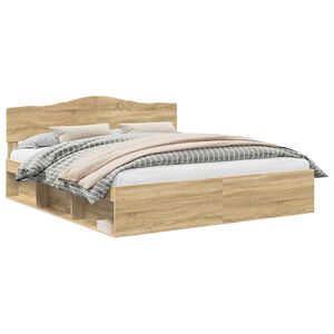 vidaXL Ramsv&iacute;k me&eth; h&ouml;fu&eth;gafl Sonoma 200 x 200 cm Solid furuhikk