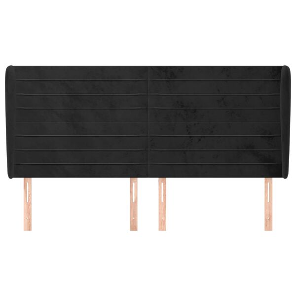 vidaXL H&ouml;f&eth;agafl me&eth; Eyrum 203x23x118/128 cm Sv&ouml;rt Flauel