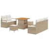 vidaXL Gar&eth;s&oacute;fa sett me&eth; p&uacute;&eth;i me&eth; geymslu 8 pcs Beige og krem