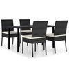 vidaXL 5 Hluta Gar&eth;bor&eth;stofusett P&oacute;l&yacute;rattan Svart