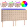 vidaXL LED h&ouml;fu&eth;gafl 203x16x118/128 cm Cappuccino-br&uacute;nt Le&eth;url&iacute;ki