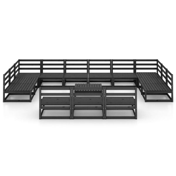 vidaXL 14 Parta Garðsófasett Gegnheill Furuviður