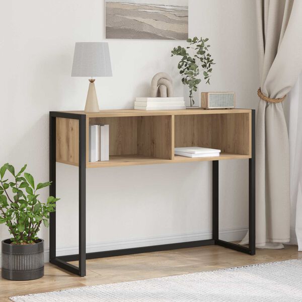 vidaXL Endabor&eth; Listama&eth;ur Eik 100 x 36 x 75 cm Samsettur vi&eth;ur