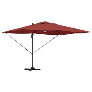 vidaXL Cantilever Roma Parasol Rautt og svart 352 x 251 x 265 cm