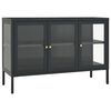 vidaXL Skenkur Reykgr&aacute;r 105x35x70 cm St&aacute;l og Gler