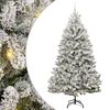 vidaXL Gervi j&oacute;latr&eacute; me&eth; 300 LED Gr&aelig;nn og hv&iacute;tur 240 cm PVC og m&aacute;lmur