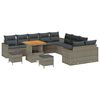 vidaXL Gar&eth;s&oacute;fa sett 13 pcs Gr&aacute;r p&oacute;l&yacute;rattan