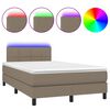 vidaXL H&oacute;lfa&eth; Springr&uacute;m me&eth; D&yacute;nu og LED M&oacute;gr&aacute;r 120x200cm Tauefni