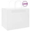 vidaXL Papp&iacute;rspokar 250 stk me&eth; Handf&ouml;ngum Hv&iacute;tir 32x22x24 cm