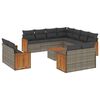 vidaXL 12 Hluta Gar&eth;s&oacute;fasett me&eth; Sessum Gr&aacute;r P&oacute;l&yacute;rattan