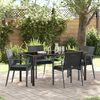 vidaXL Gar&eth;ur bor&eth;sett 5 pcs Svartur Poly rattan
