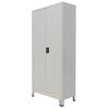 vidaXL Skrifstofusk&aacute;pur me&eth; 2 Hur&eth;um St&aacute;l 90x40x180 cm Gr&aacute;r