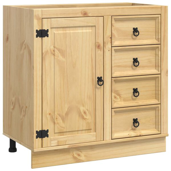 vidaXL Cabinet me&eth; sk&uacute;ffu Hunang 80 x 46 x 81 cm Solid furuhikk