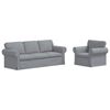 vidaXL S&oacute;fasett 2 pcs Lj&oacute;sgr&aacute;r 215 x 82 x 80 cm d&uacute;kur