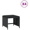 vidaXL Gar&eth;kollar Me&eth; Sessum 4 stk. 40x40x35 cm P&oacute;l&yacute;rattan