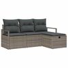 vidaXL S&oacute;fasett me&eth; p&uacute;&eth;i me&eth; geymslu 4 pcs Gr&aacute;r p&oacute;l&yacute;rattan