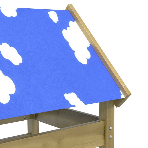 vidaXL Leikjaturn Br&uacute;nn 52.5 x 85 x 239 cm Solid Impregnated Wood