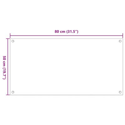 vidaXL Eldhúsveggplötur 2 stk 80x50 cm Glært Hert Gler