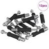 vidaXL L&aelig;singaskr&uacute;fa 12 pcs Silfur og Black M6 x 40 mm M&aacute;lmur