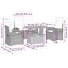 vidaXL 4 Parta Gar&eth;bor&eth;stofusett me&eth; Sessum Gr&aacute;tt P&oacute;l&yacute;rattan