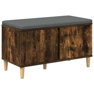 vidaXL Hallarbekk Reyktur Eik 80 x 38 x 46 cm Virkur tr&eacute; og d&uacute;kur