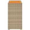 vidaXL Garðborð með Viðarplötu Drappaður 60x40x75 cm Pólýrattan