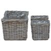 vidaXL Pl&ouml;ntuvagn me&eth; geymslu 3 pcs Gr&aacute;r Kubu rattan