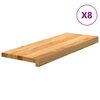 vidaXL Stiga&thorn;rep 8 stk Lj&oacute;sbr&uacute;nt 70x25x2 cm Solid Wood Eik
