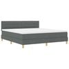 vidaXL LED Box Spring R&uacute;m me&eth; LED r&aelig;mum D&ouml;kk gr&aacute; 180 x 200 cm d&uacute;kur