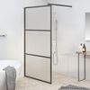 vidaXL Sturtuveggur f/ Walk-in Sturtu 100x195cm Matt Hert Gler Svartur