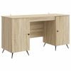 vidaXL Skrifbor&eth; Sonoma eikarlitur 142,5 x 50 x 75 cm Samsettur vi&eth;ur