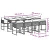 vidaXL 9 Hluta Gar&eth;bor&eth;sett me&eth; Sessum Drappa&eth; P&oacute;l&yacute;rattan