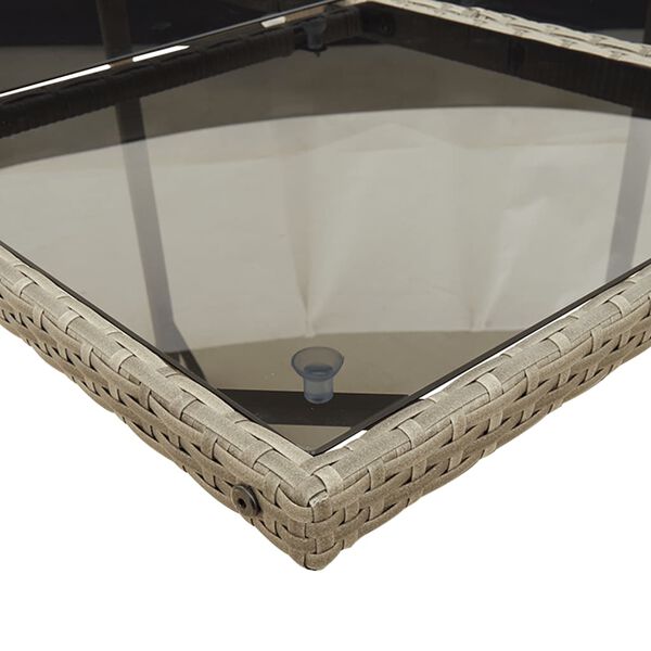 vidaXL 9 Parta Gar&eth;h&uacute;sgagnasett me&eth; Sessum P&oacute;l&yacute;rattan Gr&aacute;tt