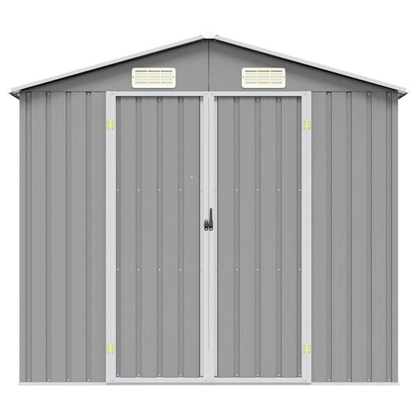 vidaXL Garðskýli Grátt 205x129x183 cm Galvaniserað Stál