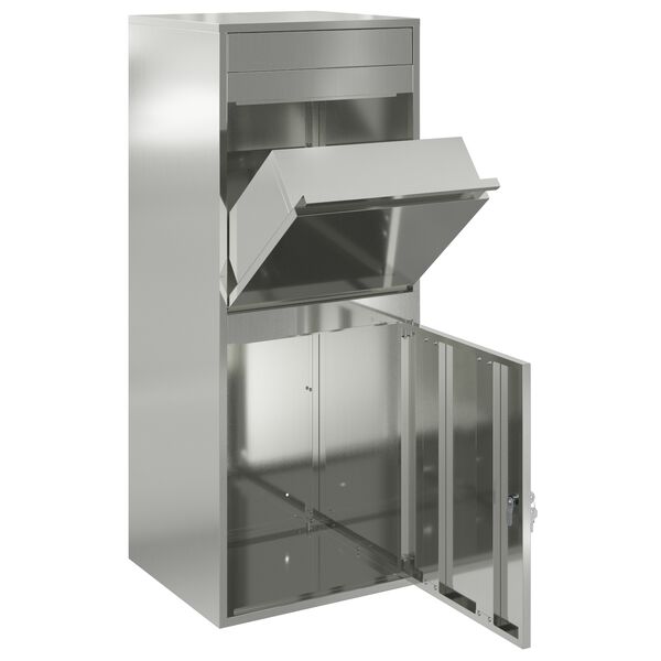 vidaXL P&oacute;stkassi me&eth; hur&eth; Svartur 41 x 38 x 103 cm Galvaniserad st&aacute;l