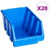 vidaXL Staflanlegir Geymslukassar 20 stk. Bl&aacute;tt Plast