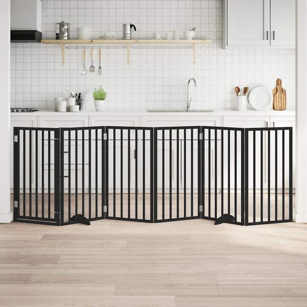 vidaXL Hundahli&eth; me&eth; Hur&eth; Fellanlegt 6 &THORN;il Svart 300 cm &ouml;sp