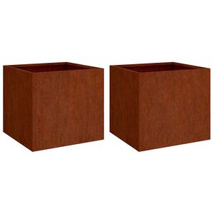 vidaXL gr&oacute;&eth;ursetningar 2 stk 49x47x46 cm Corten St&aacute;l