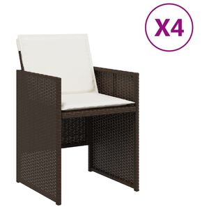 vidaXL Gar&eth;st&oacute;lar me&eth; Sessum 4 stk. Br&uacute;nir P&oacute;l&yacute;rattan