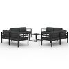 vidaXL 9 stk. Gar&eth;bekkjasett me&eth; P&uacute;&eth;um &Aacute;l Reykgr&aacute;tt