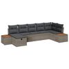 vidaXL Gar&eth;s&oacute;fa sett me&eth; kodda 7 pcs Gr&aacute;r Poly rattan