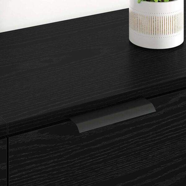 vidaXL Hli&eth;arbor&eth; 2 pcs Svartur Eik 60 x 30 x 70 cm Samsettur vi&eth;ur