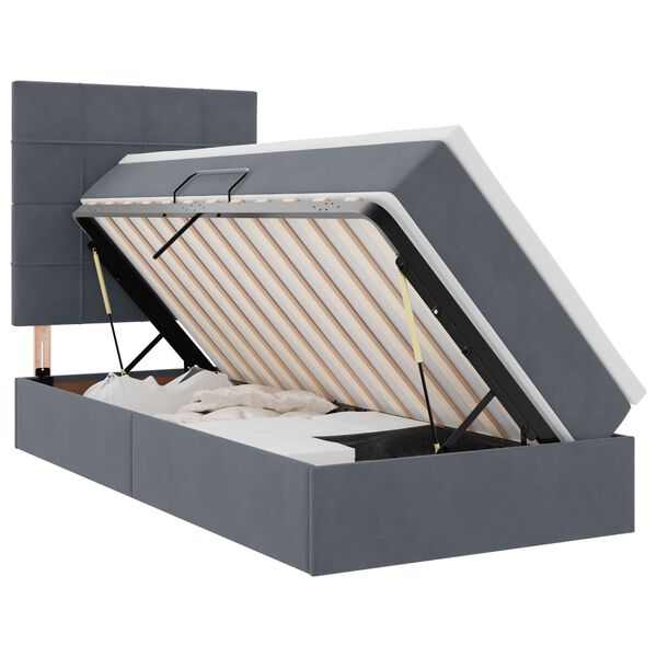 vidaXL R&uacute;m me&eth; geymslur&yacute;mi og d&yacute;nu D&ouml;kk gr&aacute; 100 x 200 cm Flauel